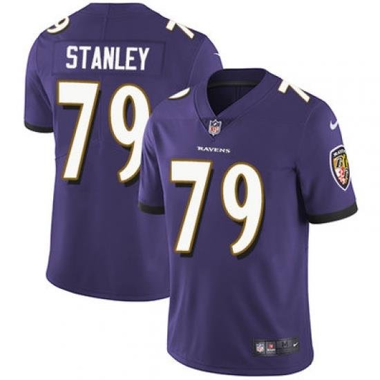 Nike Ravens #79 Ronnie Stanley Purple Team Color Mens Stitched NFL Vapor Untouchable Limited Jersey