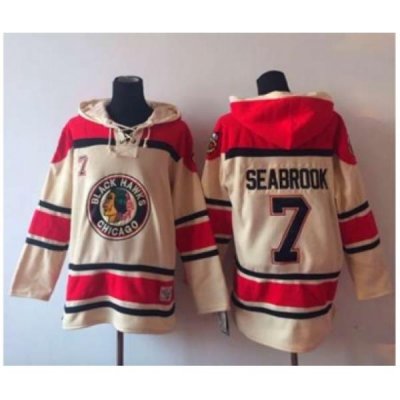 nhl jerseys chicago blackhawks #7 seabrook red-cream[pullover hooded sweatshirt]