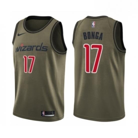 Mens Washington Wizards 17 Isaac Bonga Swingman Green Salute to Service Basketball Jersey