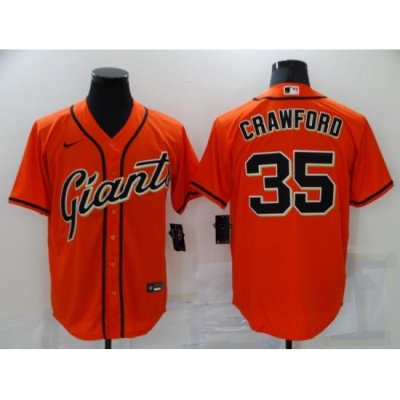 Men San Francisco Giants 35 Brandon CraWford Orange Stitched MLB Cool Base Nike Jersey