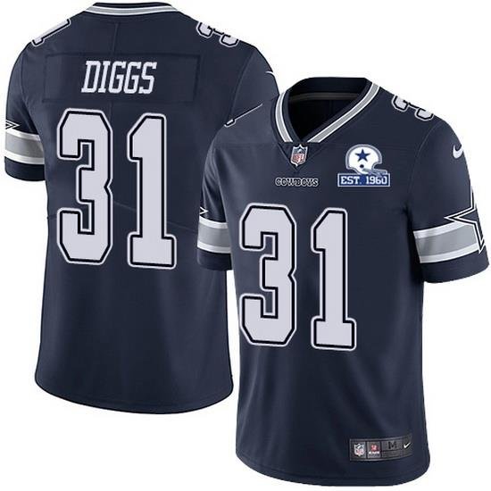 Nike Cowboys 31 Trevon Diggs Navy Blue Team Color Men Stitched With Established In 1960 Patch NFL Vapor Untouchable Limited Jersey