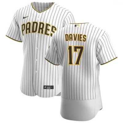 San Diego Padres 17 Zach Davies Men Nike White BroWn Home 2020 Authentic Player Jersey