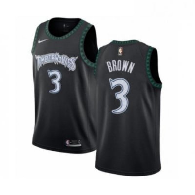 Youth Nike Minnesota Timberwolves 3 Anthony Brown Swingman Black Hardwood Classics Jersey