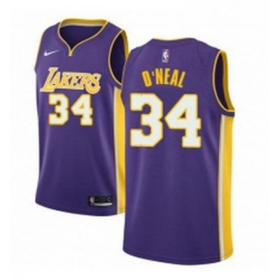 Youth Nike Los Angeles Lakers 34 Shaquille ONeal Swingman Purple NBA Jersey Statement Edition