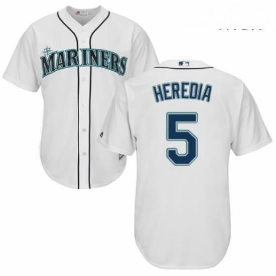 Mens Majestic Seattle Mariners 5 Guillermo Heredia Replica White Home Cool Base MLB Jersey