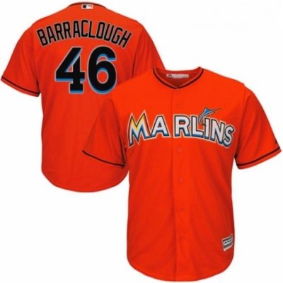 Youth Majestic Miami Marlins 46 Kyle Barraclough Replica Orange Alternate 1 Cool Base MLB Jersey