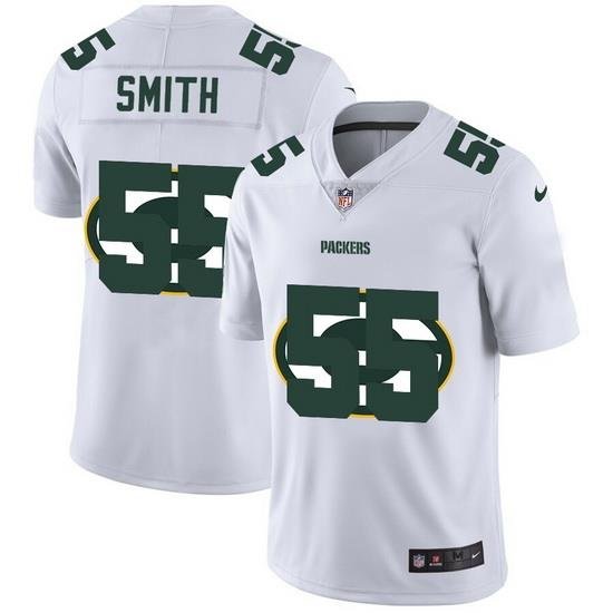 Green Bay Packers 55 Za 27Darius Smith White Men Nike Team Logo Dual Overlap Limited NFL Jersey