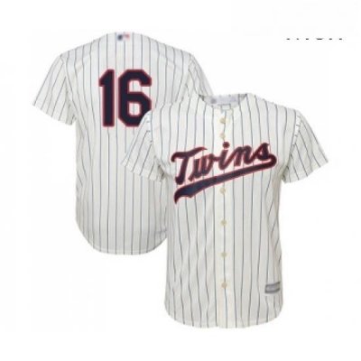 Mens Minnesota Twins 16 Jonathan Schoop Replica Cream Alternate Cool Base Baseball Jersey