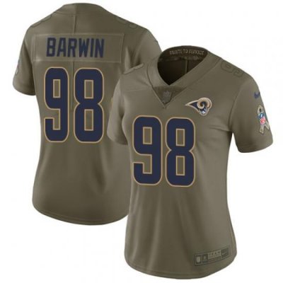 Womens Nike Rams #98 Connor Barwin Olive  Stitched NFL Limited 2017 Salute to Service Jersey