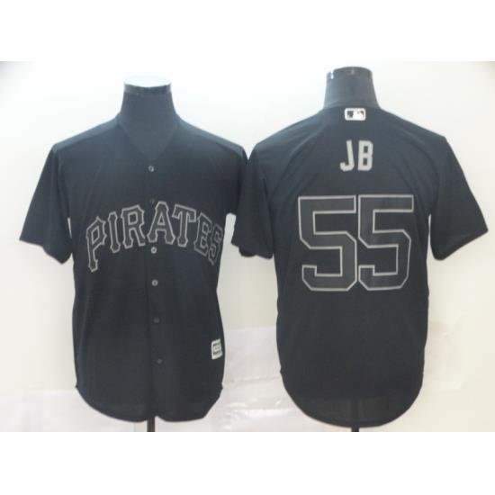 Pirates 55 Josh Bell JB Black 2019 Players 27 Weekend Player Jersey