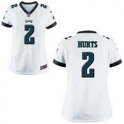 Women Nike Eagles 2 Jalen Hurts White Vapor Limited Stitched NFL Jersey