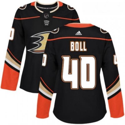 Womens Adidas Anaheim Ducks 40 Jared Boll Authentic Black Home NHL Jersey