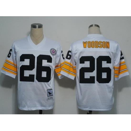 nfl pittsburgh steelers 26 woodson throwback white