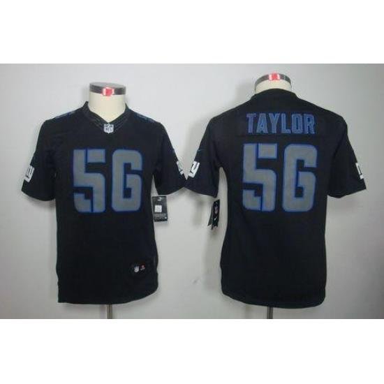 Nike Giants #56 Lawrence Taylor Black Impact Youth Stitched NFL Limited Jersey