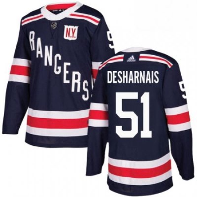 Mens Adidas New York Rangers 51 David Desharnais Authentic Navy Blue 2018 Winter Classic NHL Jersey