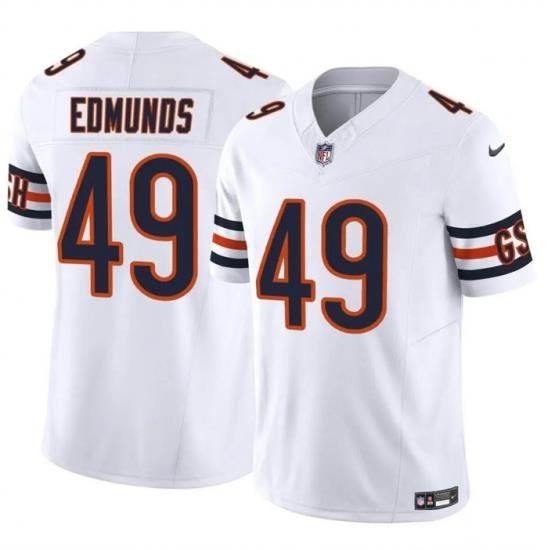 Men Chicago Bears 49 Tremaine Edmunds White 2023 F U S E  Vapor Stitched Football Jersey