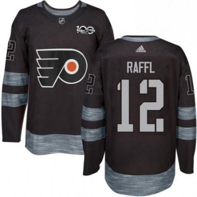 Mens Adidas Philadelphia Flyers 12 Michael Raffl Authentic Black 1917 2017 100th Anniversary NHL Jersey