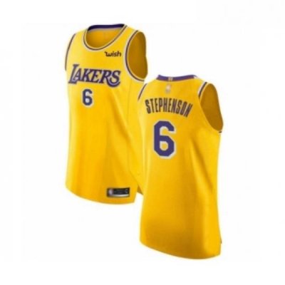 Womens Los Angeles Lakers 6 Lance Stephenson Authentic Gold Basketball Jersey Icon Edition