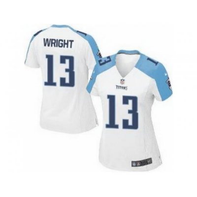 Women Nike Tennessee Titans 13 Kendall Wright White NFL Jerseys