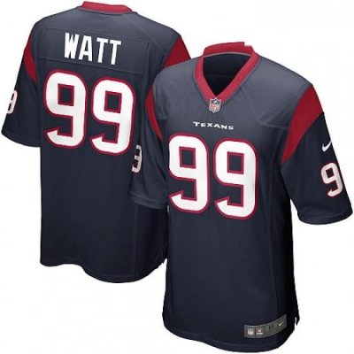 Men Nike Houston Texans 99 JJ Watt Game Navy Blue Team Color NFL Jersey