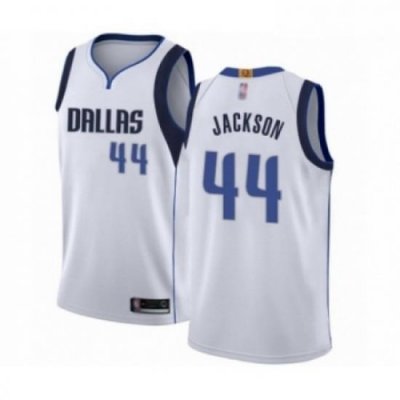 Mens Dallas Mavericks 44 Justin Jackson Authentic White Basketball Jersey Association Edition