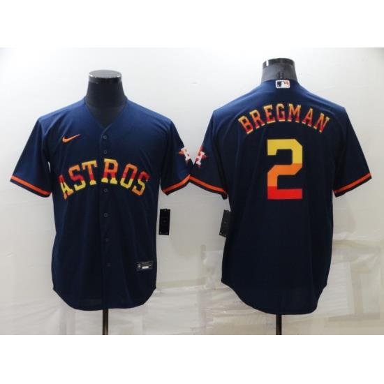 Men Houston Astros 2 Alex Bregman 2022 Navy Cool Base Stitched Jerse