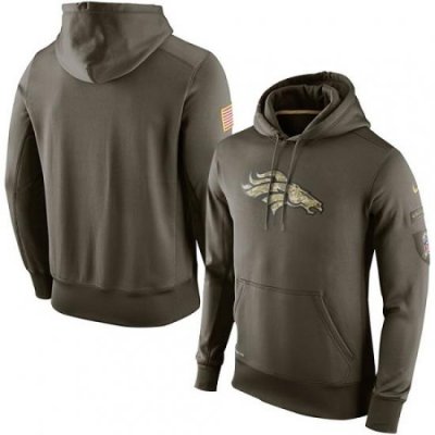 NFL Mens Denver Broncos Nike Olive Salute To Service KO Performance Hoodie