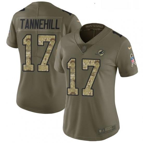 Womens Nike Miami Dolphins 17 Ryan Tannehill Limited OliveCamo 2017 Salute to Service NFL Jersey