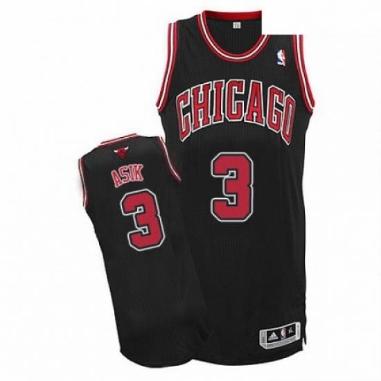 Mens Adidas Chicago Bulls 3 Omer Asik Authentic Black Alternate NBA Jersey