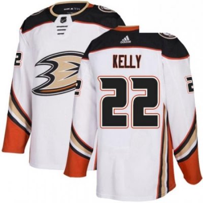 Mens Adidas Anaheim Ducks 22 Chris Kelly Authentic White Away NHL Jerse