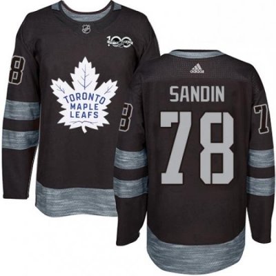 Mens Adidas Toronto Maple Leafs 78 Rasmus Sandin Authentic Black 1917 2017 100th Anniversary NHL Jersey