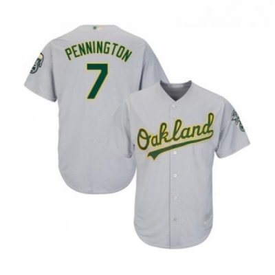 Youth Oakland Athletics 7 Cliff Pennington Replica Grey Road Cool Base Baseball Jersey