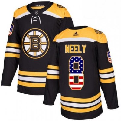 Mens Adidas Boston Bruins 8 Cam Neely Authentic Black USA Flag Fashion NHL Jersey