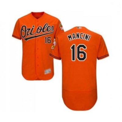 Mens Baltimore Orioles 16 Trey Mancini Orange Alternate Flex Base Authentic Collection Baseball Jersey