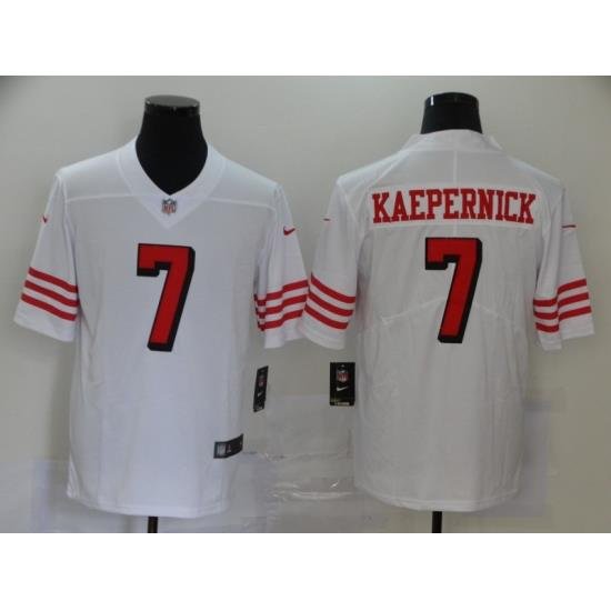 Men's San Francisco 49ers Colin Kaepernick 7 White Nike Scarlet Player Limited Jersey