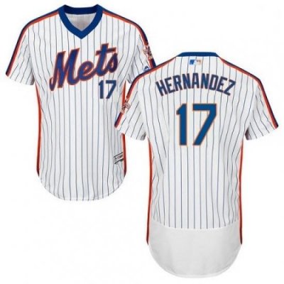 Mens Majestic New York Mets 17 Keith Hernandez White Alternate Flex Base Authentic Collection MLB Jersey