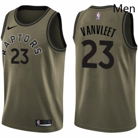 Mens Nike Toronto Raptors 23 Fred VanVleet Swingman Green Salute to Service NBA Jersey