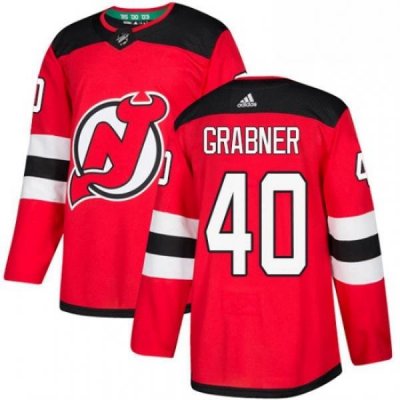 Mens Adidas New Jersey Devils 40 Michael Grabner Authentic Red Home NHL Jersey