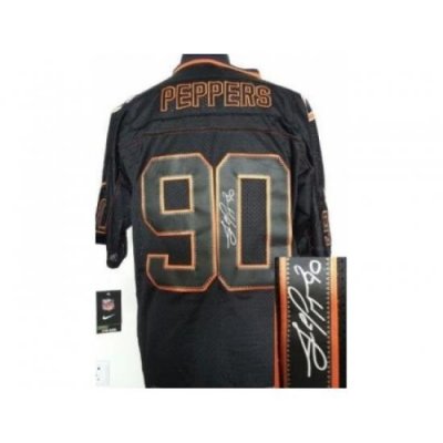 Nike Chicago Bears 90 Julius Peppers Black Elite Light Out Signed NFL Jersey