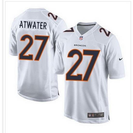 Nike Broncos #27 Steve Atwater White Mens Stitched NFL Game Event Jersey