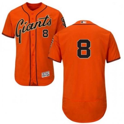 Mens Majestic San Francisco Giants 8 Hunter Pence Orange Alternate Flex Base Authentic Collection MLB Jersey