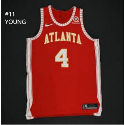 Men Atlanta Hawks 11 Trae Young Red NBA Basketball Stitched Jersey