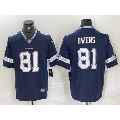 Men Dallas Cowboys 81 Terrell Owens Navy Vapor Untouchable Limited Stitched Football Jersey