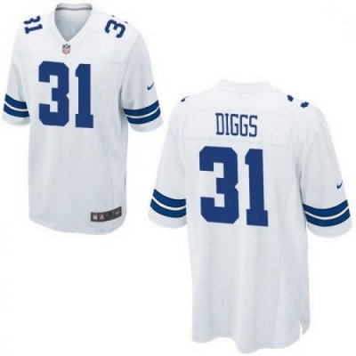 Men Nike Cowboys 31 Treyvon Diggs White Game Stitched NFL Jersey