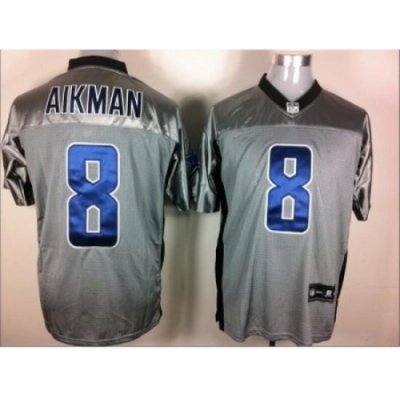 Nike Dallas CoWboys 8 Troy Aikman grey Elite shadoW NFL Jersey