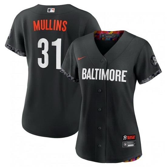 Women Baltimore Orioles 31 Cedric Mullins Black 2023 City Connect Stitched Baseball Jersey