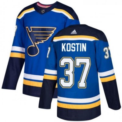 Youth Adidas St Louis Blues 37 Klim Kostin Premier Royal Blue Home NHL Jersey