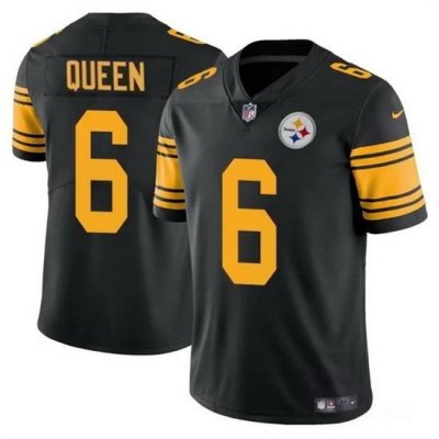 Men Pittsburgh Steelers 6 Patrick Queen Black Color Rush Vapor Untouchable Limited Football Stitched Jersey