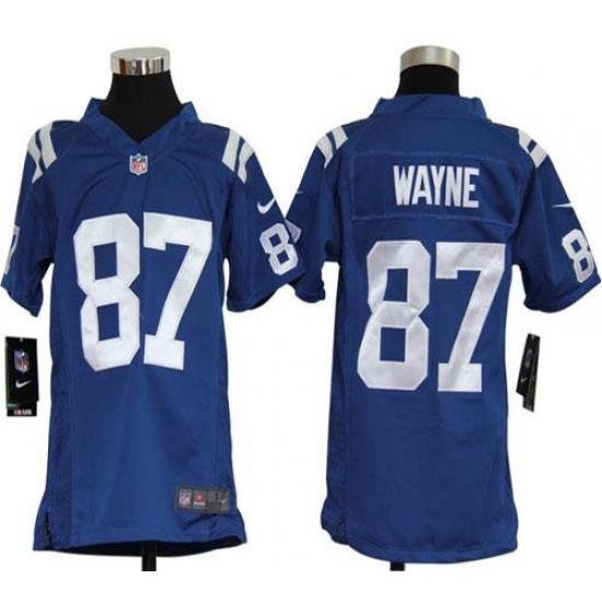 Nike Colts #87 Reggie Wayne Royal Blue Team Color Youth Stitched NFL Elite Jersey