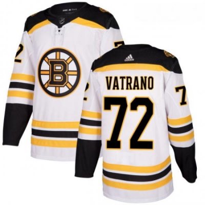 Youth Adidas Boston Bruins 72 Frank Vatrano Authentic White Away NHL Jersey